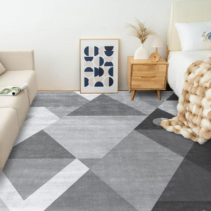 Washable Modern Area Rug - Geometric Style 5X7 Rugs for Living Room, Bedroom, Machine Washable Rug Soft Non Slip Non Shedding Area Rug - Grey, 5'X7'