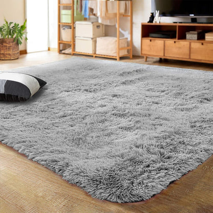 Ultra Soft Indoor Modern Area Rugs Fluffy Living Room Carpets for Children Bedroom Home Decor Nursery Rug 2X3 Feet, Gray